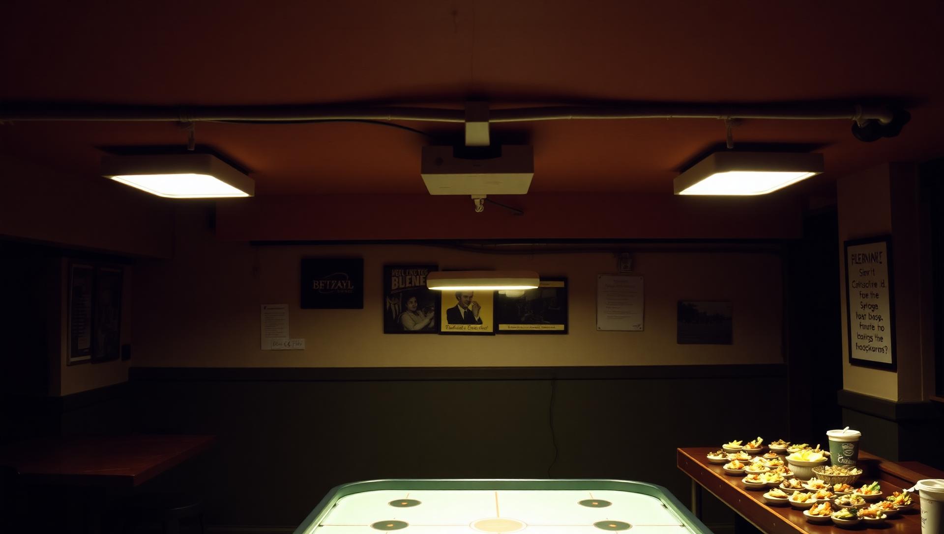 Sótano con pantallas