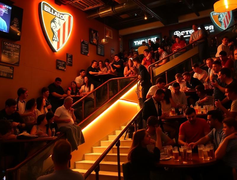 Madrid — bar con pantallas en el eje