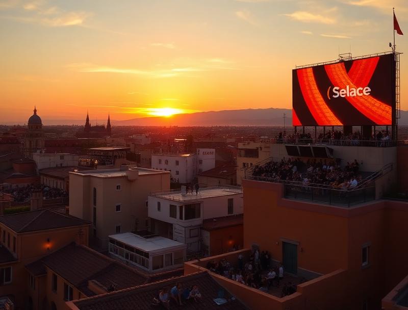 Sevilla — terraza y pantalla LED
