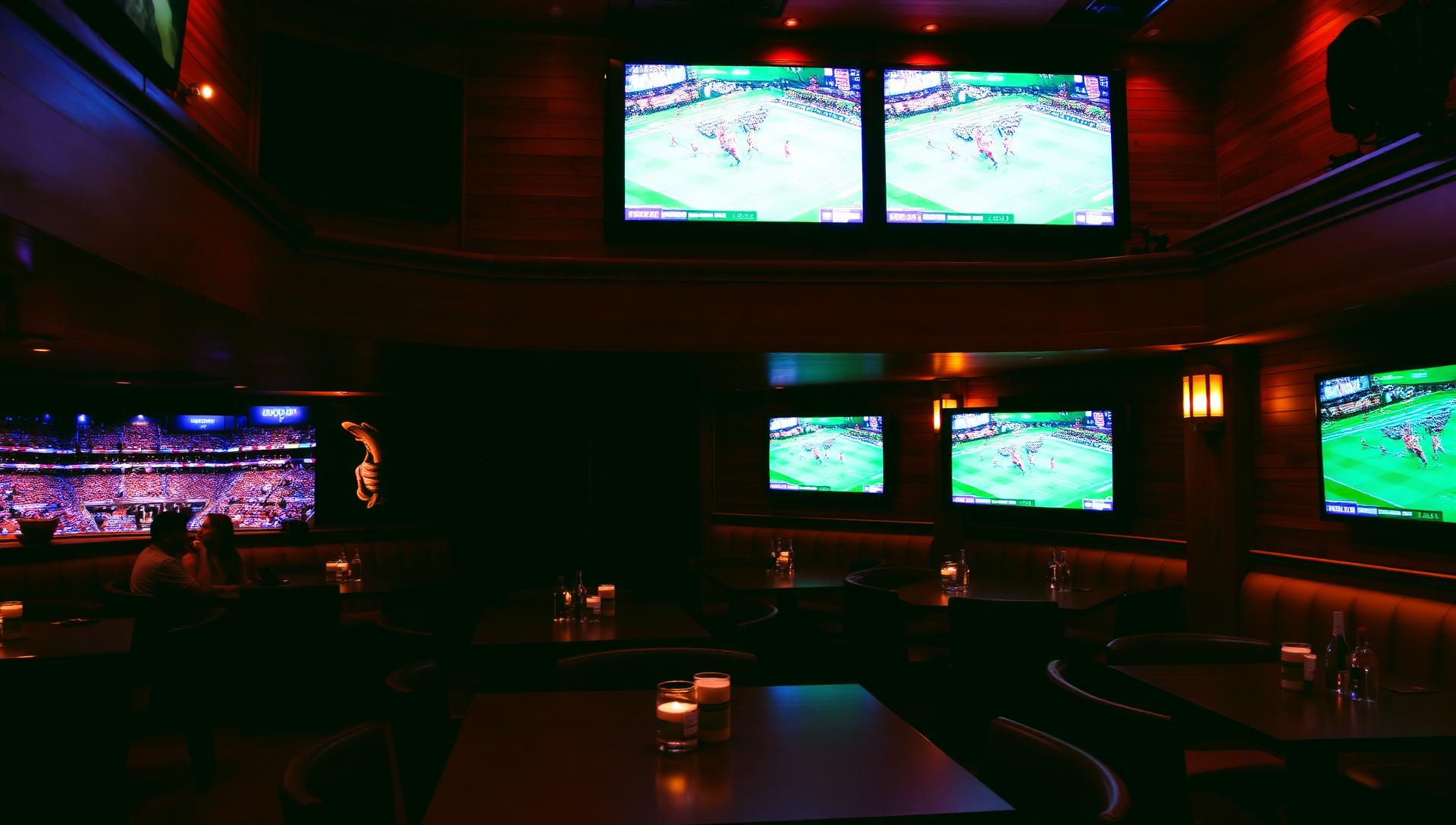 Sala principal con pantallas — reportaje Madrid