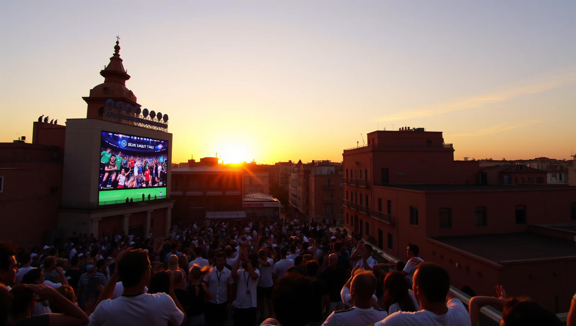 Terraza con pantalla LED